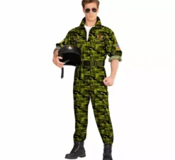 Costume da pilota militare mimetico da uomo