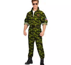 Costume da pilota militare mimetico da uomo