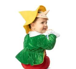 Costume da Pinocchio con cappello e maschera per neonato e bambino
