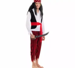Costume da pirata a righe per uomo