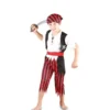 Costume da pirata a righe rosse e nere per un ragazzo