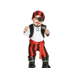 Costume da pirata a strisce per bambino e ragazzo
