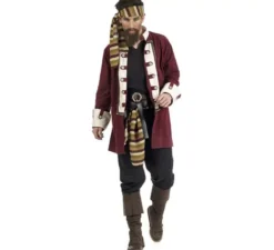 Costume da pirata bordeaux per uomo