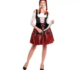 Costume da pirata classico a righe da donna