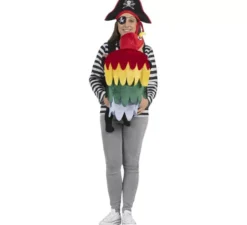 Costume da pirata e pappagallo con copri zaino per adulto e bambino