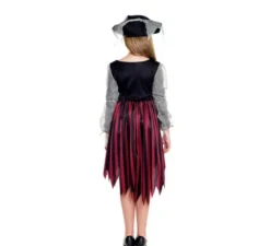 Costume da pirata fantasma a righe per bambina