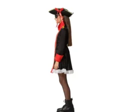 costume da pirata per le ragazze rosso e nero