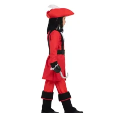 Costume da pirata Red Hook con cappello e parrucca per bambino