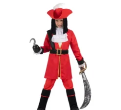 Costume da pirata Red Hook con cappello e parrucca per bambino