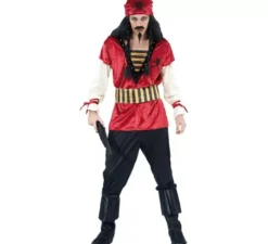 Costume da pirata rosso per un uomo