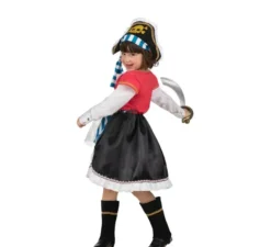 Costume da pirata teschio con cappello per bambina