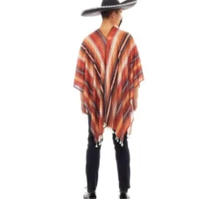 Costume da pistolero messicano con poncho per uomo