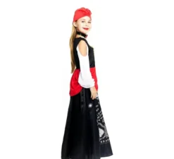 Costume da pitonessa con turbante rosso per bambina e adolescente