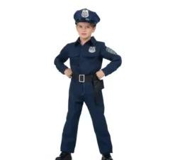 Costume da poliziotta blu con cintura per bambina