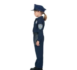 Costume da poliziotta blu con cintura per bambina
