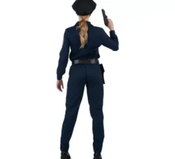 Costume da poliziotta blu con cintura per donna