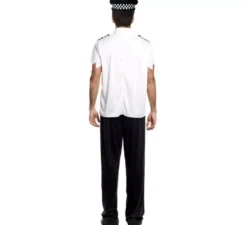 Costume da poliziotto bianco da zombie per uomo