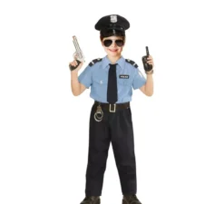 Costume da poliziotto blu con cappello per bambini e ragazzi
