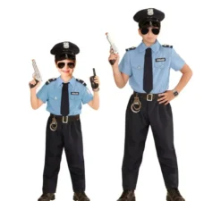 Costume da poliziotto blu con cappello per bambini e ragazzi