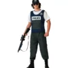 Costume da poliziotto nero con berretto per uomo