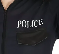 Costume da poliziotto nero con pantaloni per adolescenti