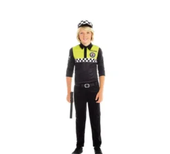 Costume da poliziotto nero e giallo per bambino