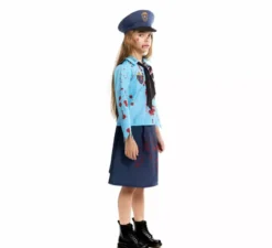 Costume da poliziotto zombie con berretto per bambine