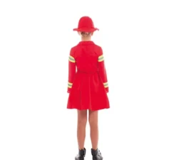 Costume da pompiere rosso e giallo per bambina