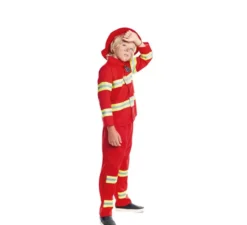 Costume da pompiere rosso e giallo per bambino