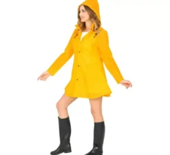 Costume da poncho impermeabile giallo per adulto