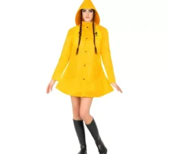 Costume da poncho impermeabile giallo per adulto