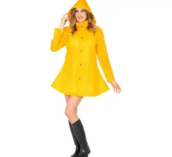 Costume da poncho impermeabile giallo per adulto