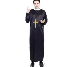 Costume da prete nero per uomo