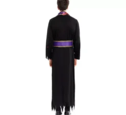 Costume da prete sanguinario nero con stola per uomo