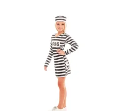 Costume da Prigioniera a Strisce in Abito per Bambina