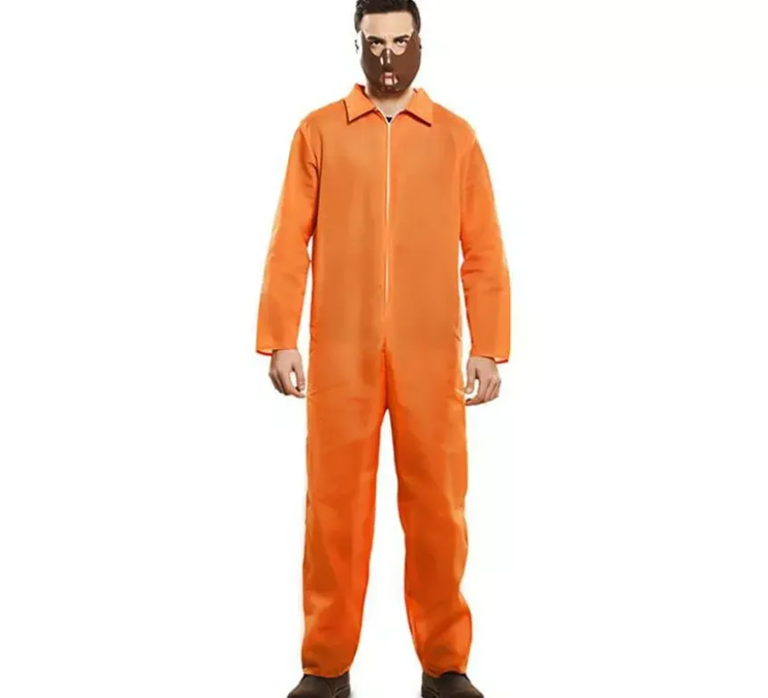 Costume da prigioniero arancione per un uomo