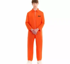 Costume da prigioniero arancione per uomo