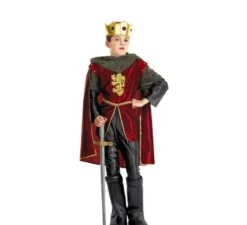 Costume da principe reale marrone e grigio per bambino