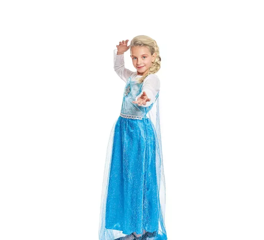 Costume da principessa del ghiaccio blu per bambina