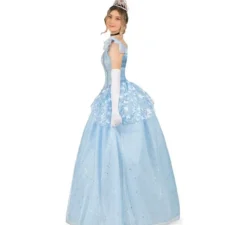 Costume da principessa delle fiabe celeste per donna