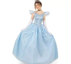 Costume da principessa delle fiabe celeste per donna