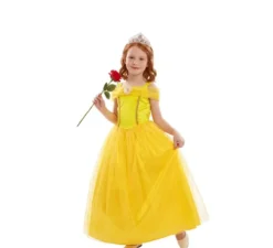 Costume da principessa delle fiabe gialla per bambine