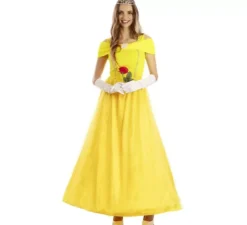 Costume da principessa delle fiabe gialla per donna