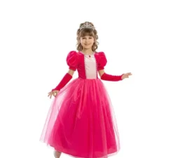 Costume da principessa delle fiabe rosa per bambine