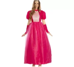 Costume da principessa delle fiabe rosa per donna