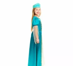 Costume da principessa medievale blu per bambina