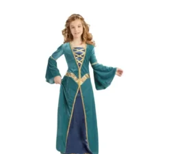 Costume da Principessa Medievale verde per bambina