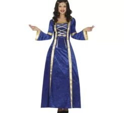 Costume da principessa o nobile medievale blu per donna