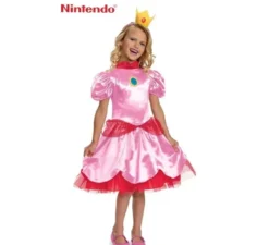 Costume da principessa Peach Super Mario Nintendo per bambine