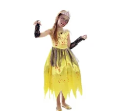 Costume da principessa zombie gialla per bambine